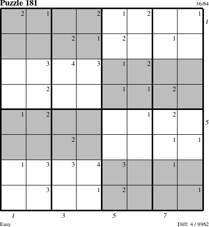 Step-by-Step Instructions for Puzzle 181 with all 4 steps marked