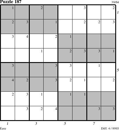 Step-by-Step Instructions for Puzzle 187 with all 4 steps marked