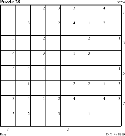 Step-by-Step Instructions for Puzzle 28 with all 4 steps marked