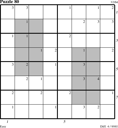 Step-by-Step Instructions for Puzzle 80 with all 4 steps marked