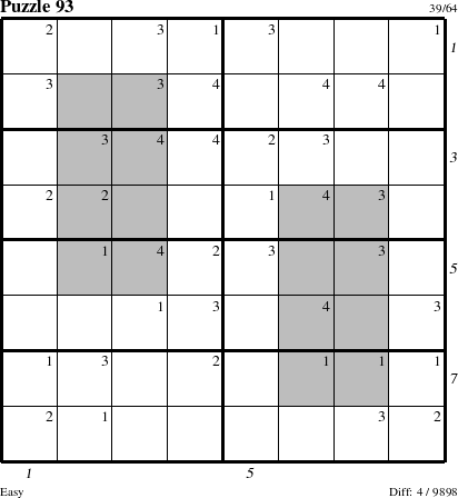 Step-by-Step Instructions for Puzzle 93 with all 4 steps marked