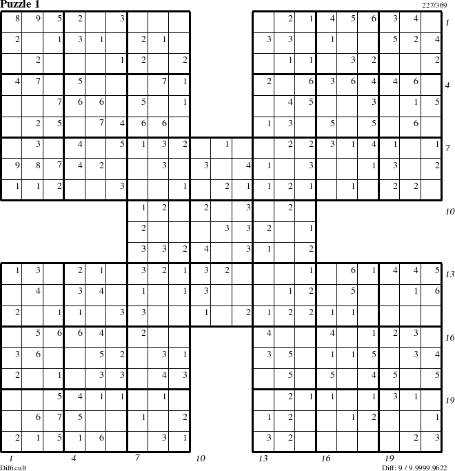 Step-by-Step Instructions for Puzzle 1 with all 9 steps marked