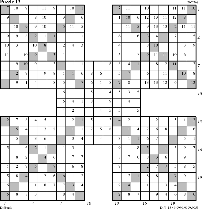 Step-by-Step Instructions for Puzzle 13 with all 13 steps marked