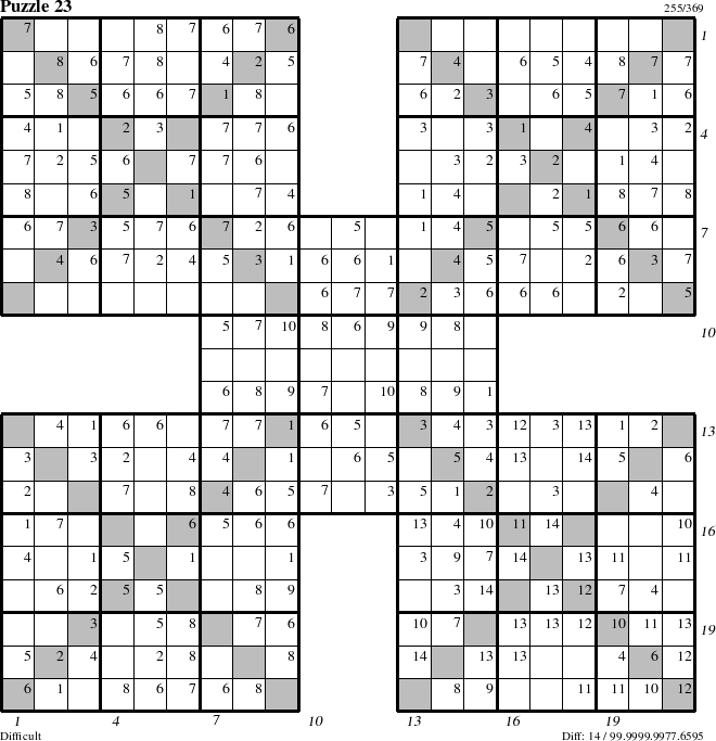 Step-by-Step Instructions for Puzzle 23 with all 14 steps marked