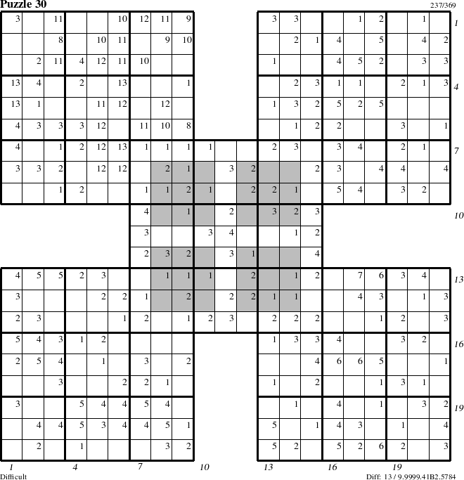 Step-by-Step Instructions for Puzzle 30 with all 13 steps marked