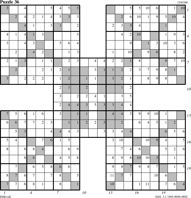 Step-by-Step Instructions for Puzzle 36 with all 11 steps marked