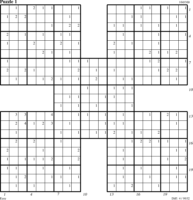 Step-by-Step Instructions for Puzzle 1 with all 4 steps marked