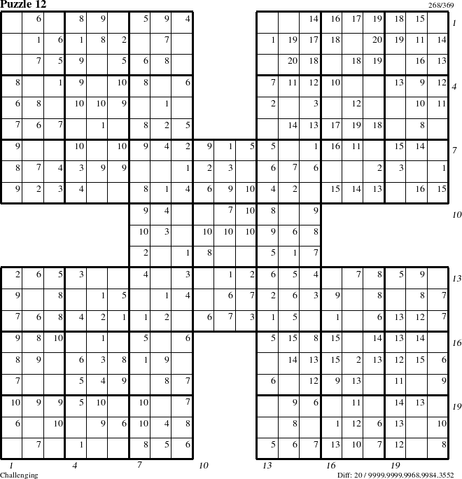 Step-by-Step Instructions for Puzzle 12 with all 20 steps marked