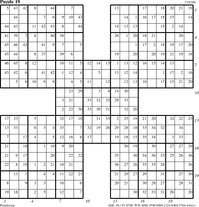 Step-by-Step Instructions for Puzzle 19 with all 46 steps marked