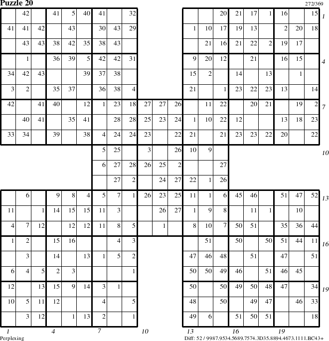 Step-by-Step Instructions for Puzzle 20 with all 52 steps marked