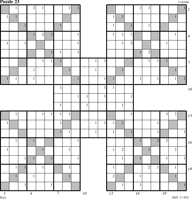 Step-by-Step Instructions for Puzzle 23 with all 3 steps marked