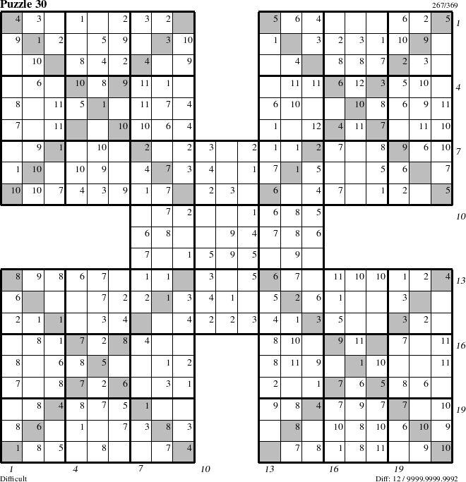 Step-by-Step Instructions for Puzzle 30 with all 12 steps marked