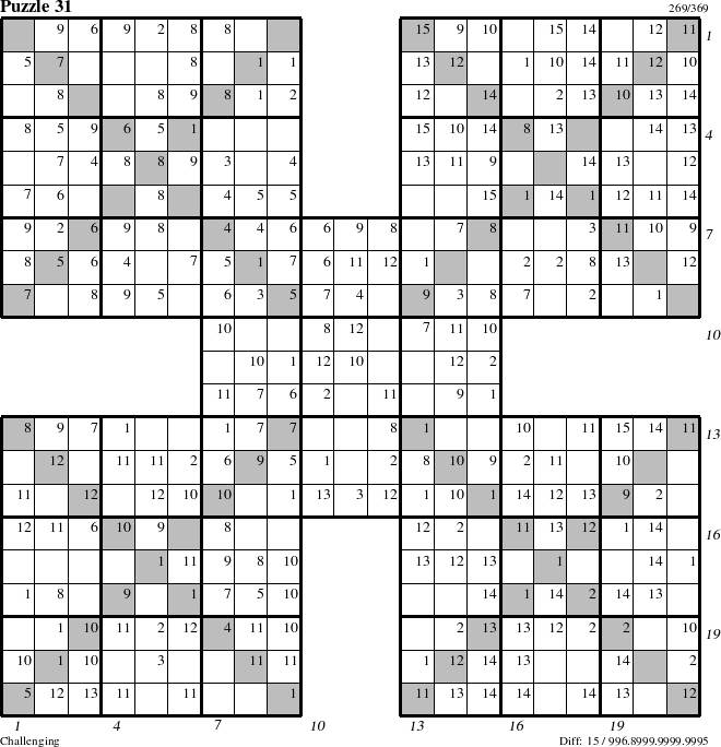 Step-by-Step Instructions for Puzzle 31 with all 15 steps marked