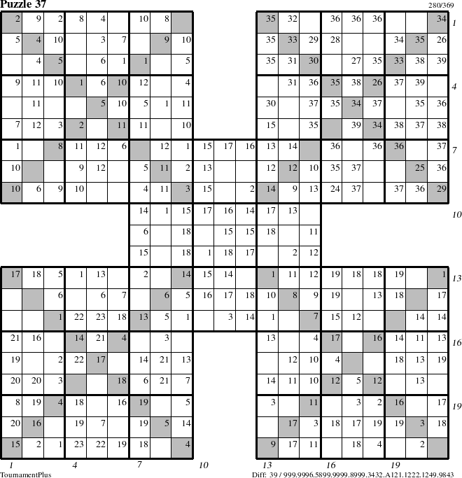 Step-by-Step Instructions for Puzzle 37 with all 39 steps marked