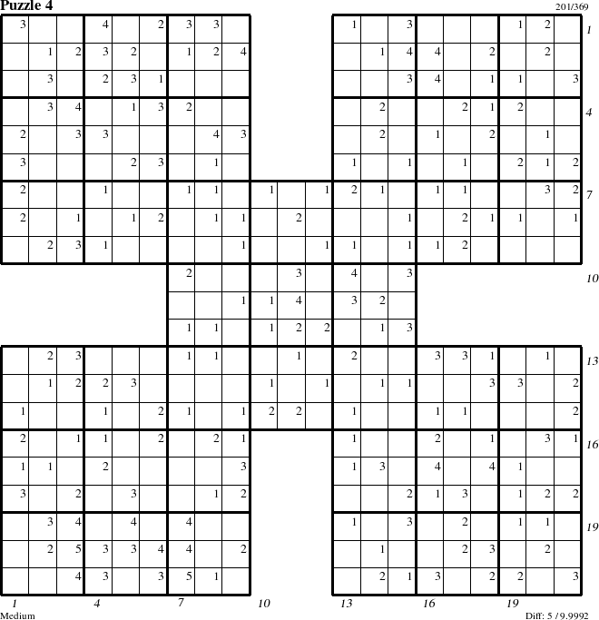 Step-by-Step Instructions for Puzzle 4 with all 5 steps marked