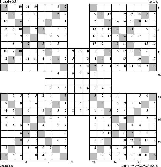 Step-by-Step Instructions for Puzzle 53 with all 17 steps marked