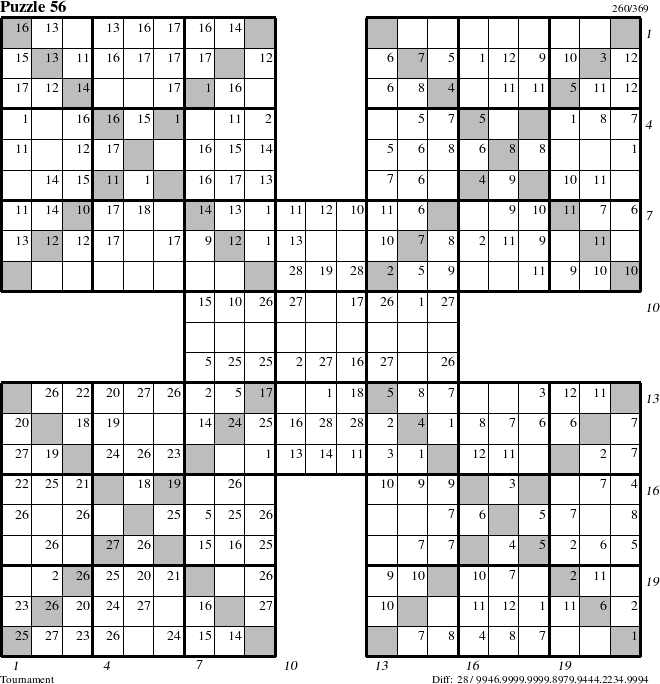 Step-by-Step Instructions for Puzzle 56 with all 28 steps marked