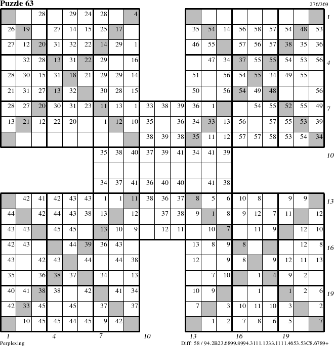 Step-by-Step Instructions for Puzzle 63 with all 58 steps marked