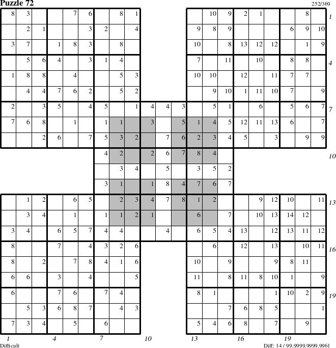 Step-by-Step Instructions for Puzzle 72 with all 14 steps marked