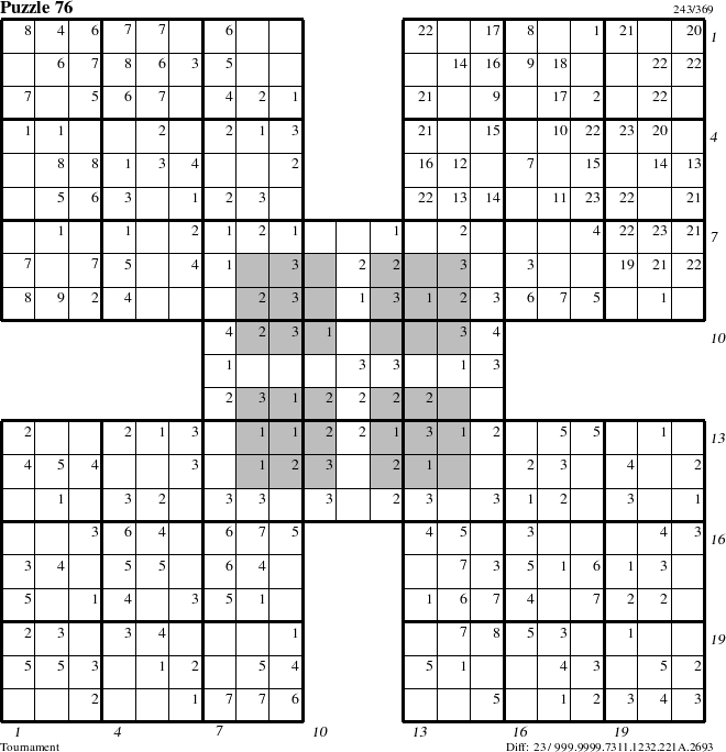 Step-by-Step Instructions for Puzzle 76 with all 23 steps marked