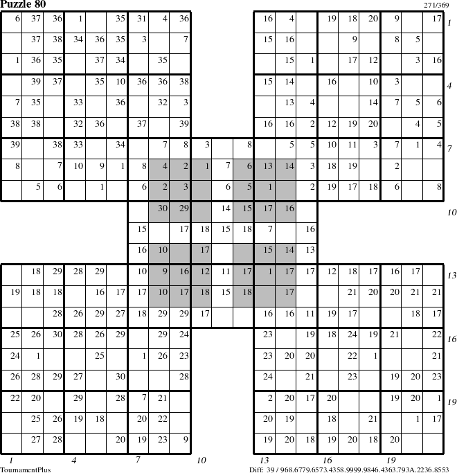 Step-by-Step Instructions for Puzzle 80 with all 39 steps marked