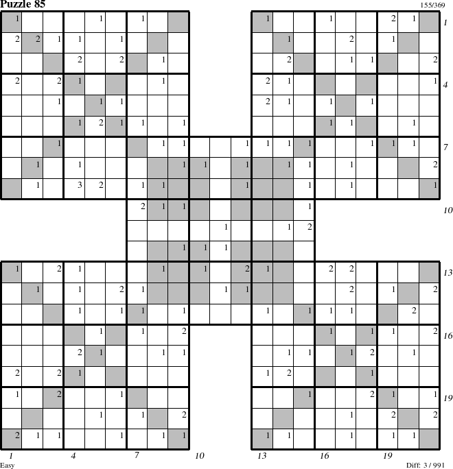 Step-by-Step Instructions for Puzzle 85 with all 3 steps marked