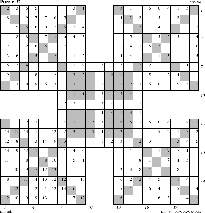 Step-by-Step Instructions for Puzzle 92 with all 14 steps marked