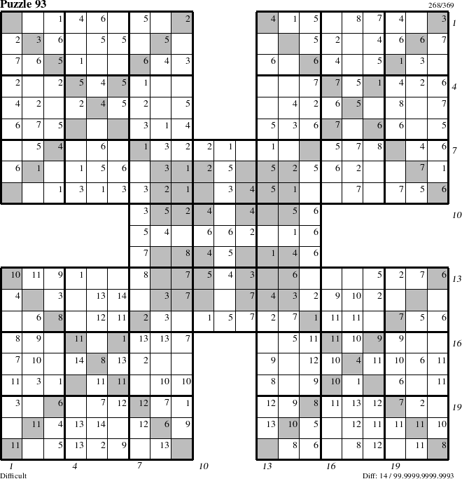 Step-by-Step Instructions for Puzzle 93 with all 14 steps marked