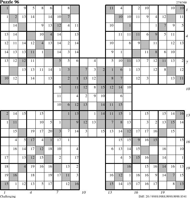 Step-by-Step Instructions for Puzzle 96 with all 20 steps marked