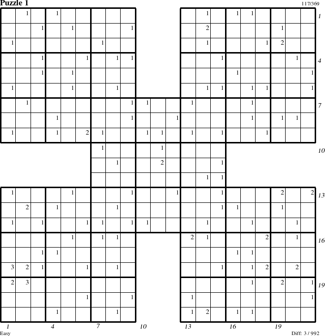 Step-by-Step Instructions for Puzzle 1 with all 3 steps marked