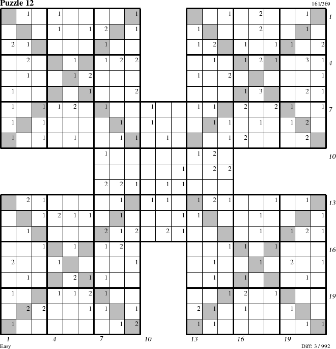 Step-by-Step Instructions for Puzzle 12 with all 3 steps marked