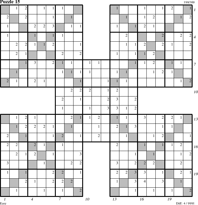 Step-by-Step Instructions for Puzzle 15 with all 4 steps marked