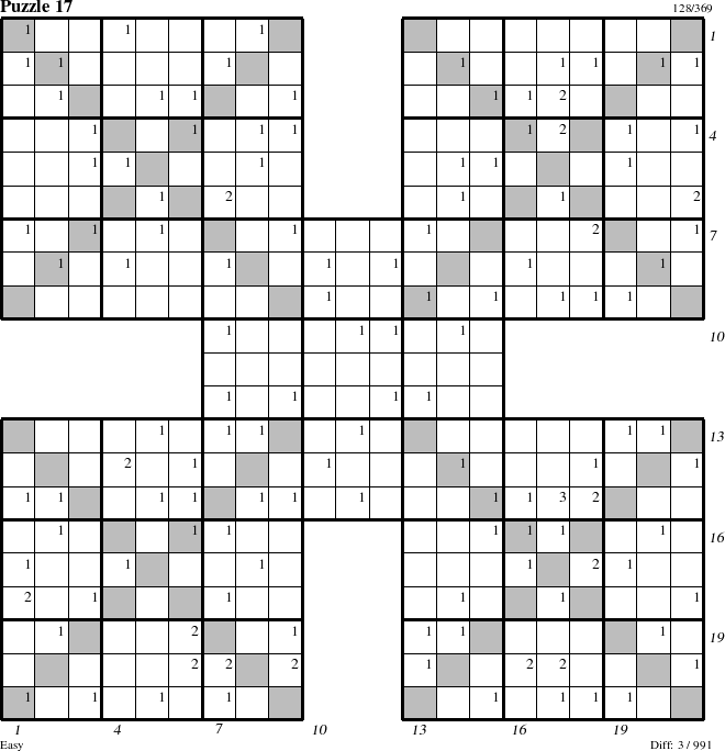 Step-by-Step Instructions for Puzzle 17 with all 3 steps marked