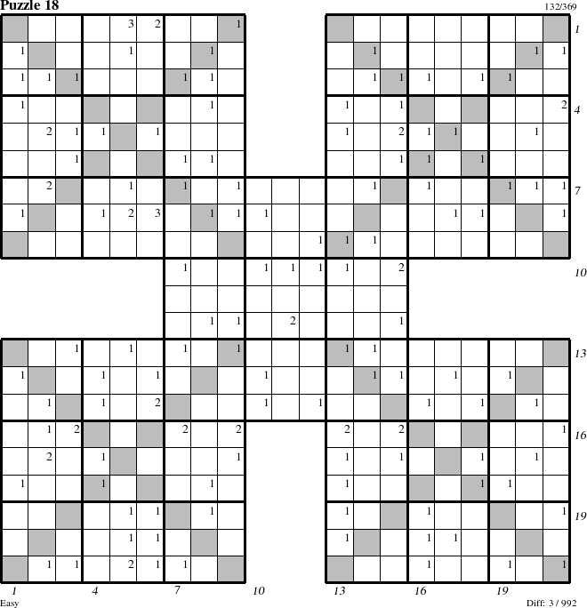 Step-by-Step Instructions for Puzzle 18 with all 3 steps marked