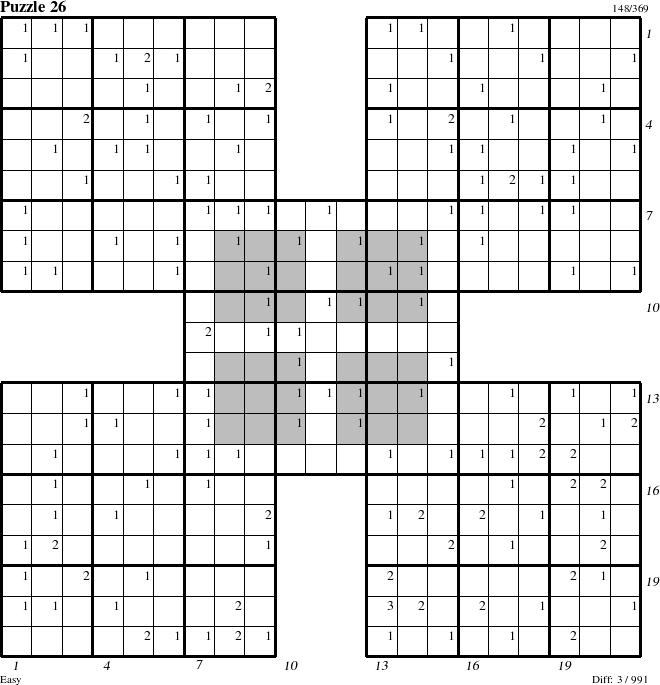 Step-by-Step Instructions for Puzzle 26 with all 3 steps marked