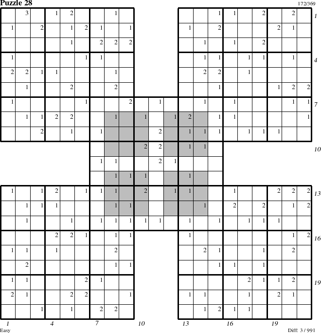 Step-by-Step Instructions for Puzzle 28 with all 3 steps marked