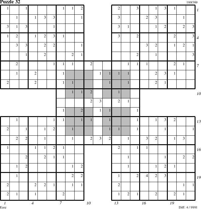 Step-by-Step Instructions for Puzzle 32 with all 4 steps marked