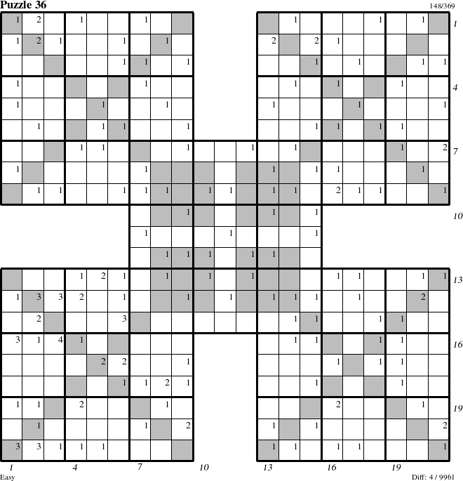 Step-by-Step Instructions for Puzzle 36 with all 4 steps marked