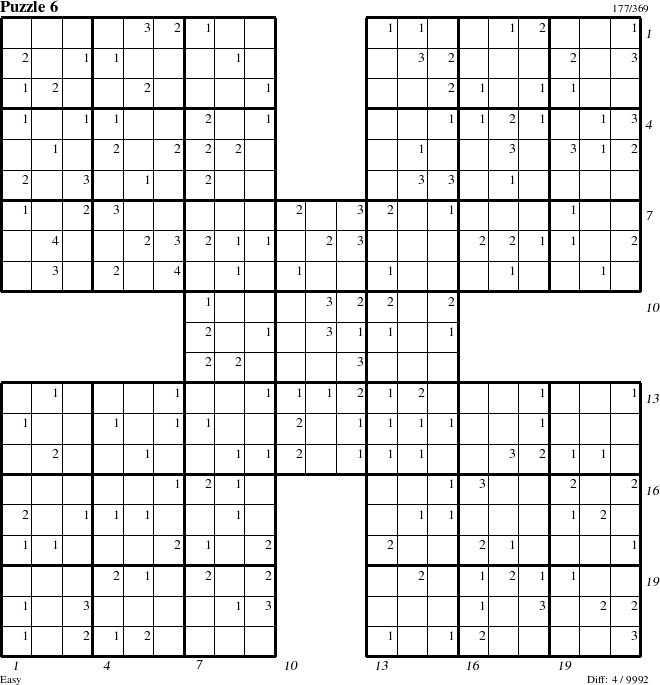 Step-by-Step Instructions for Puzzle 6 with all 4 steps marked