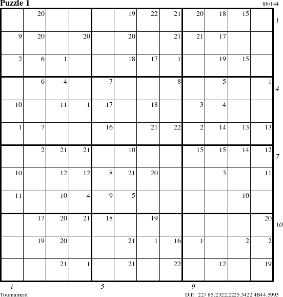 Step-by-Step Instructions for Puzzle 1 with all 22 steps marked