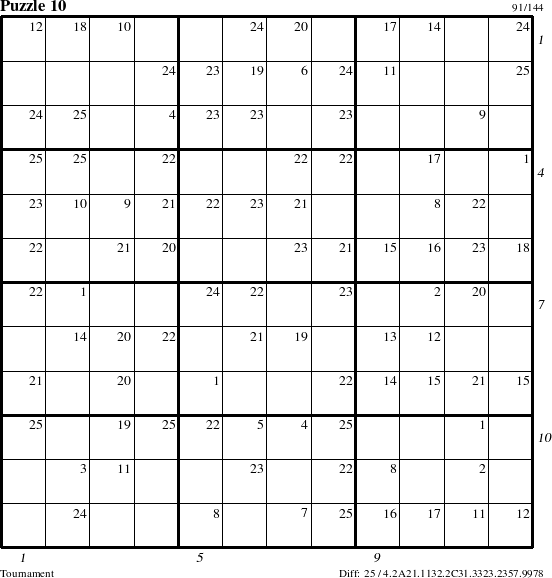 Step-by-Step Instructions for Puzzle 10 with all 25 steps marked