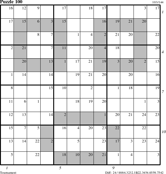 Step-by-Step Instructions for Puzzle 100 with all 24 steps marked