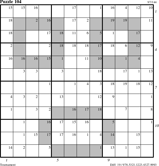 Step-by-Step Instructions for Puzzle 104 with all 19 steps marked