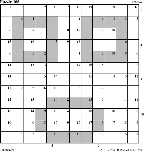 Step-by-Step Instructions for Puzzle 106 with all 19 steps marked