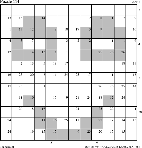 Step-by-Step Instructions for Puzzle 114 with all 26 steps marked