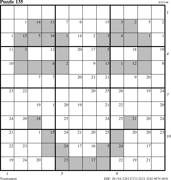 Step-by-Step Instructions for Puzzle 135 with all 26 steps marked