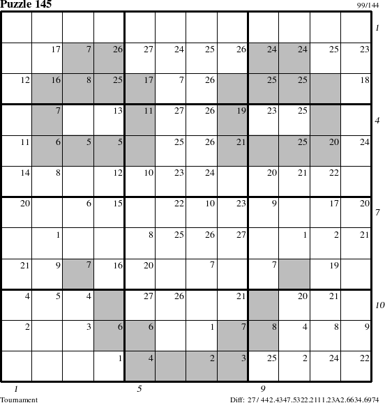 Step-by-Step Instructions for Puzzle 145 with all 27 steps marked