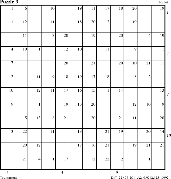 Step-by-Step Instructions for Puzzle 3 with all 22 steps marked