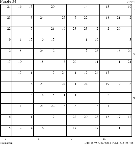 Step-by-Step Instructions for Puzzle 34 with all 25 steps marked