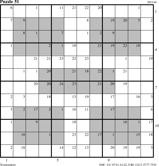 Step-by-Step Instructions for Puzzle 51 with all 24 steps marked